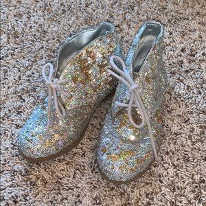 GB Sequin flip booties
